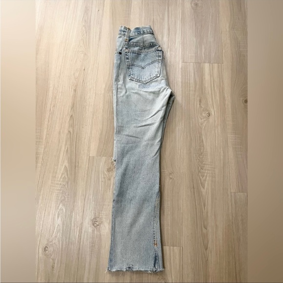 redone vintage levi’s 501 straight jeans size 24 - Picture 4 of 11